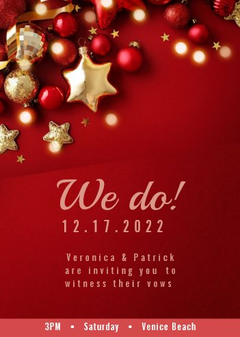 Festive Red Christmas Wedding Invitation
