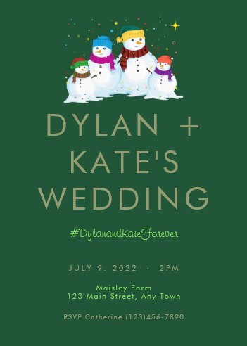 Snowman Wedding Invitation