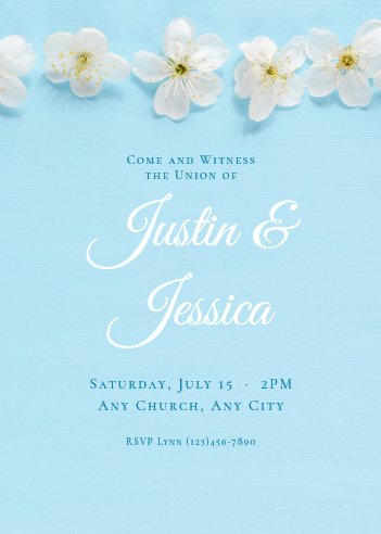 Blooming White Flowers Wedding Invitation